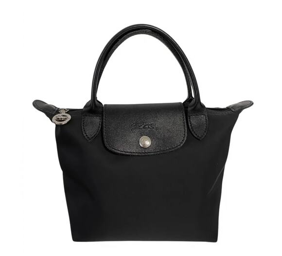 Longchamp Handbags - LONGCHAMP Le Pliage Depose XS Top Handle Handbag All Black Lightweight Bag